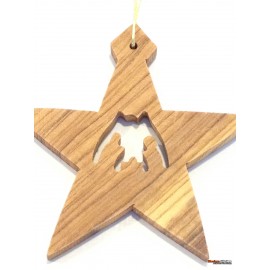Olive Wood Christmas Decoration -Star Nativity