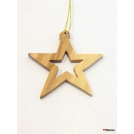 Olive Wood Christmas Decoration-Empty Star