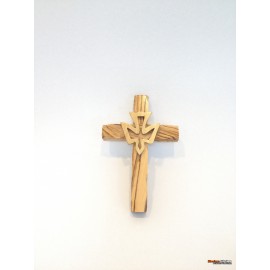 Olive Wood Cross-Holy Spirit