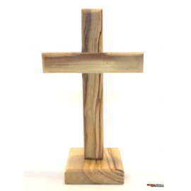 Olive Wood Cross -With Stand 