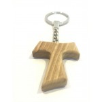 Olive Wood Keychain-Tau cross