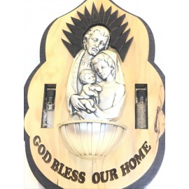 Olive Wood Holy Family Wall Plaque 