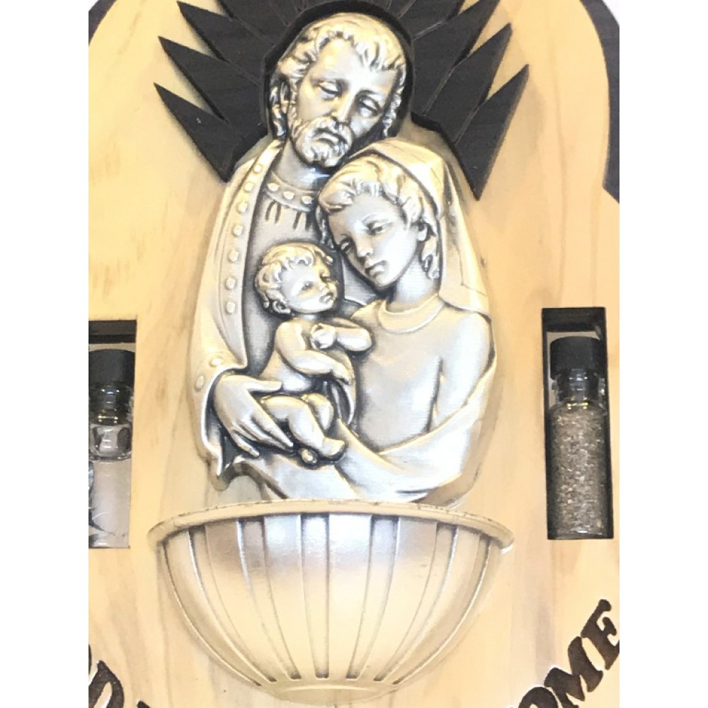 Olive Wood Holy Family Wall Plaque