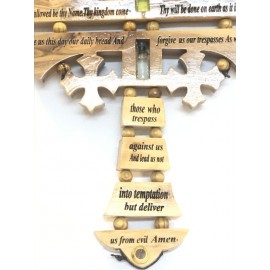 Olive wood Our Father Cross