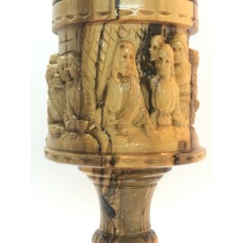 Olive Wood Chalice Master Piece Last Supper- Large