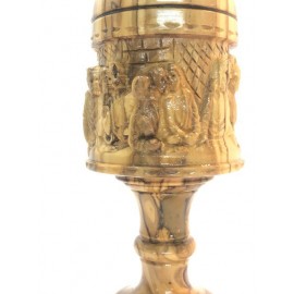 Olive Wood Chalice Master Piece Last Supper- Large