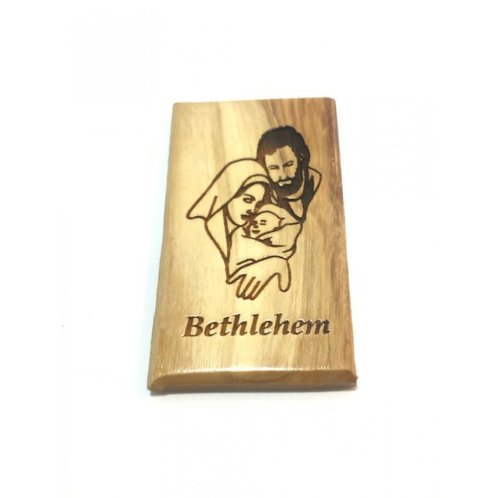 Olive Wood Magnet-Holy Family