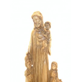 Olive Wood Jesus and Children-Master Piece