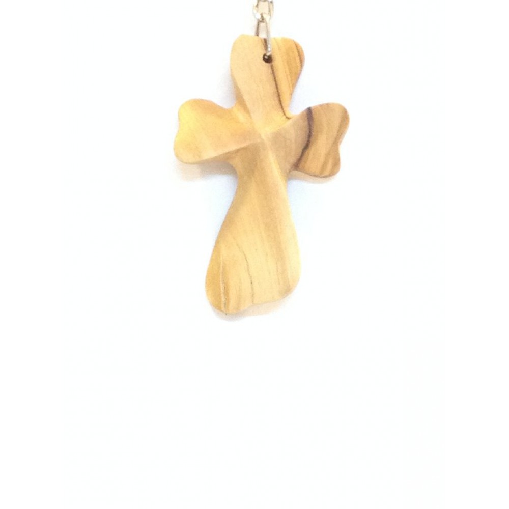 Olive Wood Keychain -Cross