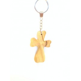 Olive Wood Keychain -Cross
