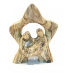 Olive wood star holy family 