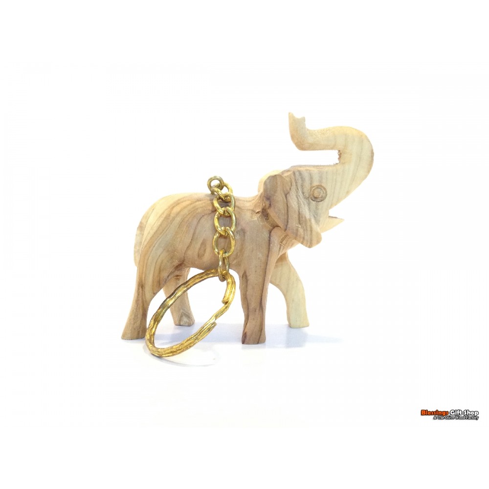 Olive Wood Keychain-Elephant