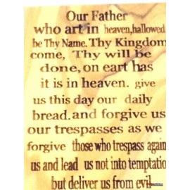 Olive Wood Magnet-Our Father Prayer