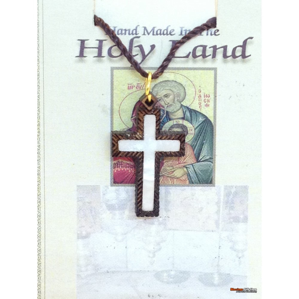 Olive Wood And Mother of Pearl Cross