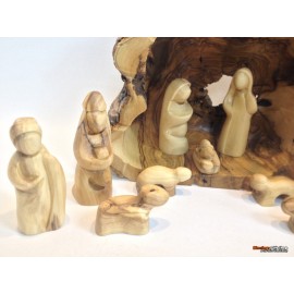 Olive Wood Nativity Set and House