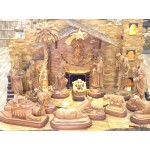 Olive Wood Nativity Set and House-Master Piece HUGE SET 