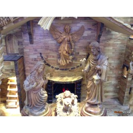 Olive Wood Nativity Set and House-Master Piece HUGE SET 