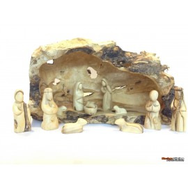 Olive Wood Nativity Set and House