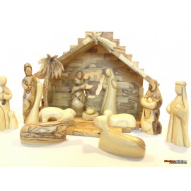 Olive Wood Nativity Set and House 