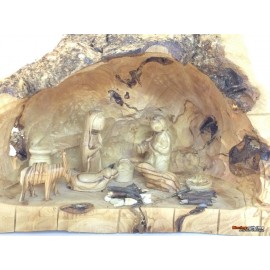Olive Wood Nativity Set Cave 