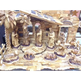 Olive Wood Nativity Set and House-Master Piece