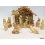 olive Wood Nativity Set and Crib