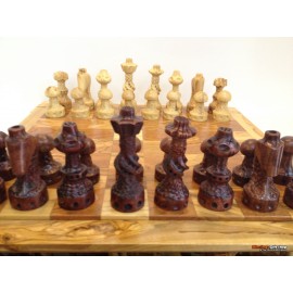 Olive Wood Chess Set and Board-Master Piece