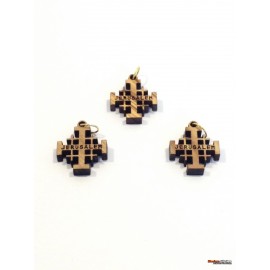 Olive Wood Jerusalem Cross - Pendant