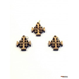 Olive Wood Jerusalem Cross - Pendant