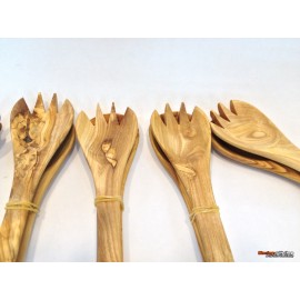 Olive Wood Spoon and Fork-Large Set 